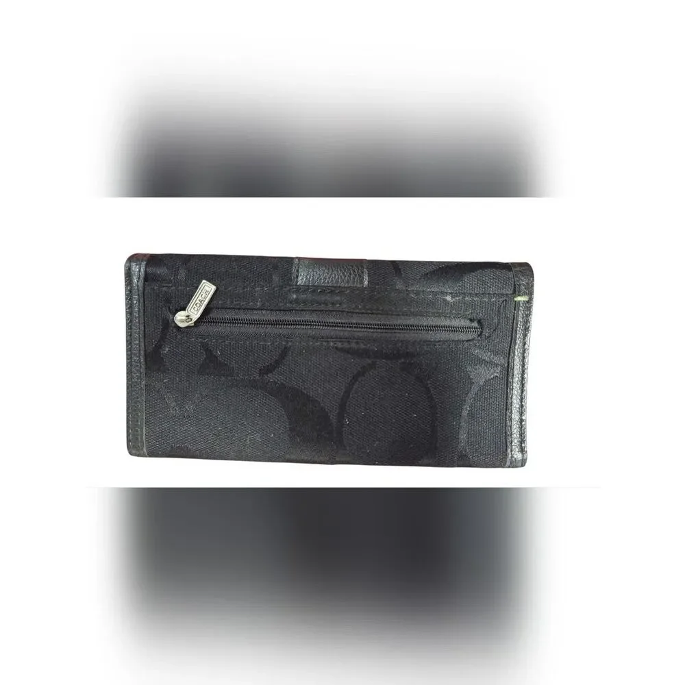 Vintage Black Coach Canvas/leather Wallet